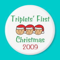 Triplets First Christmas magnets