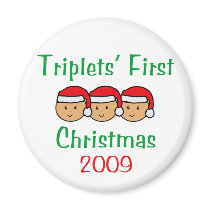 Triplets First Christmas magnets