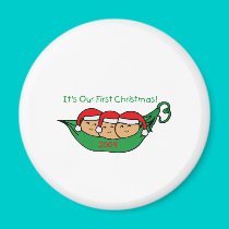 Triplets First Christmas magnets
