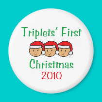 Triplets First Christmas magnets
