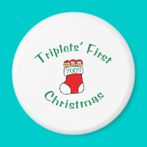 Triplets First Christmas magnets