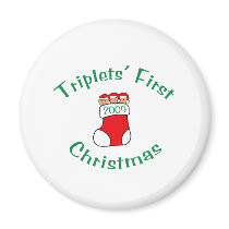 Triplets First Christmas magnets