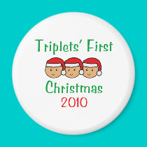Triplets First Christmas magnets