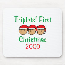 Triplets First Christmas mousepads