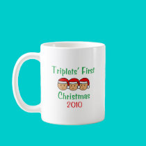 Triplets First Christmas mugs