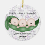Triplets First Christmas Ornament Ornament
