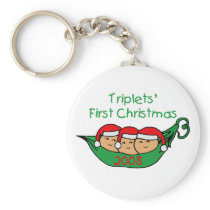 Triplets First Christmas - Pod 2008 Key Chain