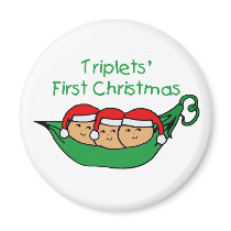 Triplets First Christmas - Pod (no date) magnets