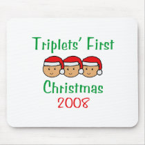 Triplets First Christmas - Santa Hats 2008 mousepads by Scrappintwins Triplets First Christmas - Santa Hats 2008 mousepads