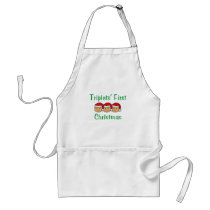 Triplets First Christmas - Santa Hats (no date) Aprons