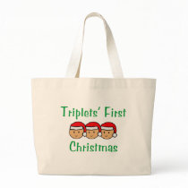 Triplets First Christmas - Santa Hats (no date) bags