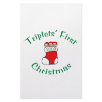 Triplets First Christmas Custom Stationery