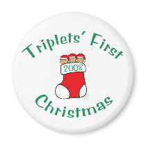 Triplets First Christmas - Stocking 2008 magnets