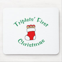 Triplets First Christmas - Stocking (no date) mousepads by Scrappintwins Triplets First Christmas - Stocking (no date) mousepads