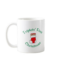 Triplets First Christmas - Stocking (no date) mugs