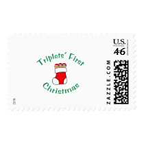 Triplets First Christmas - Stocking (no date) postage