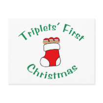Triplets First Christmas - Stocking (no date) postcards