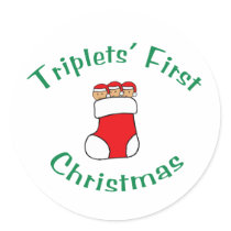 Triplets First Christmas - Stocking (no date) stickers