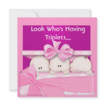 TRIPLETS GIRLS BABY SHOWER  INVITATION