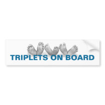 TRIPLETS ON BOARD bumper stickers
