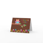 Triplets Owl Thank You Note Card