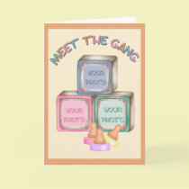 Triplets Photo Template cards