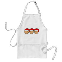 Triplets Santa Hat Graphic Apron