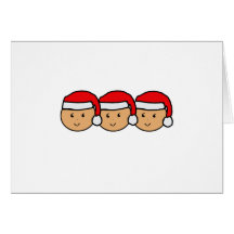 Triplets Santa Hat Graphic Greeting Card