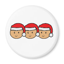 Triplets Santa Hat Graphic magnets