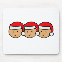 Triplets Santa Hat Graphic mousepads