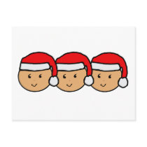 Triplets Santa Hat Graphic postcards