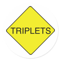 Triplets Sign stickers