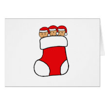 Triplets Stocking Graphic Greeting Cards
