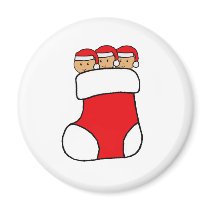 Triplets Stocking Graphic magnets
