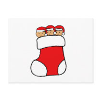 Triplets Stocking Graphic postcards