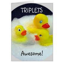 "TRIPLETS" TRIPLE LOVE/HUGS/KISSES/FUN GREETING CARD