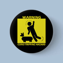 Tripping Hazard - Corgi buttons by MenagerieMayhem Tripping Hazard - Corgi buttons