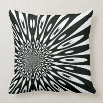 Trippy Black White Optical Pattern Cushion pillows