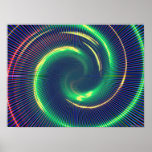 trippy green spiral print