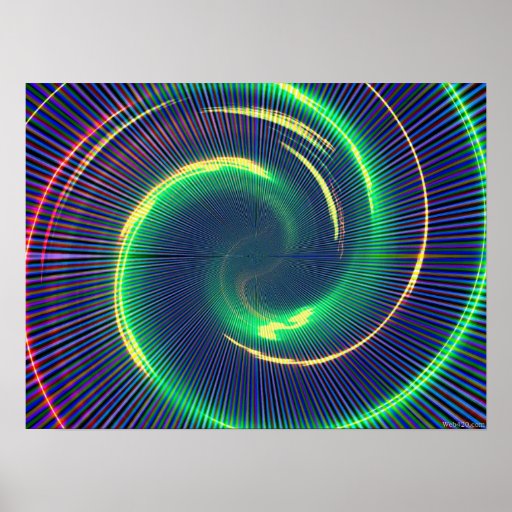 trippy green spiral print