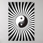 Trippy Poster: Yin Yang Symbol &amp; Spiral Design