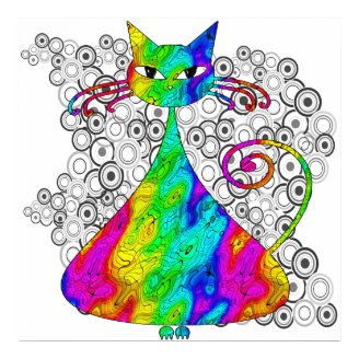 Trippy Psychedelic Cat Poster