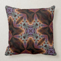 Trippy  Purple Orange Fractals Decor Cushion pillows