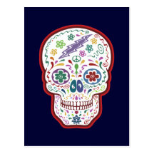 Trippy Sugar Skull Postcard