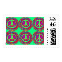 Trippy Tie-Dye Psychedelic Peace Sign postage by makelovenotwar Trippy Tie-Dye Psychedelic Peace Sign postage