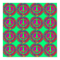 Trippy Tie-Dye Psychedelic Peace Sign posters