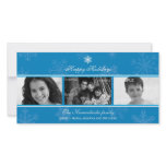 Triptych Blue Snowflake Photo Card