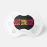 Triptych Roses orange yellow pink Baby Pacifier