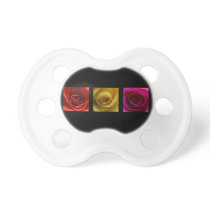 Triptych Roses orange yellow pink Baby Pacifier