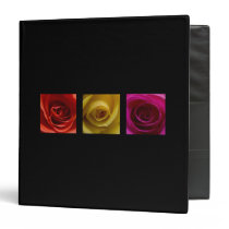 Triptych Roses orange yellow pink Binder